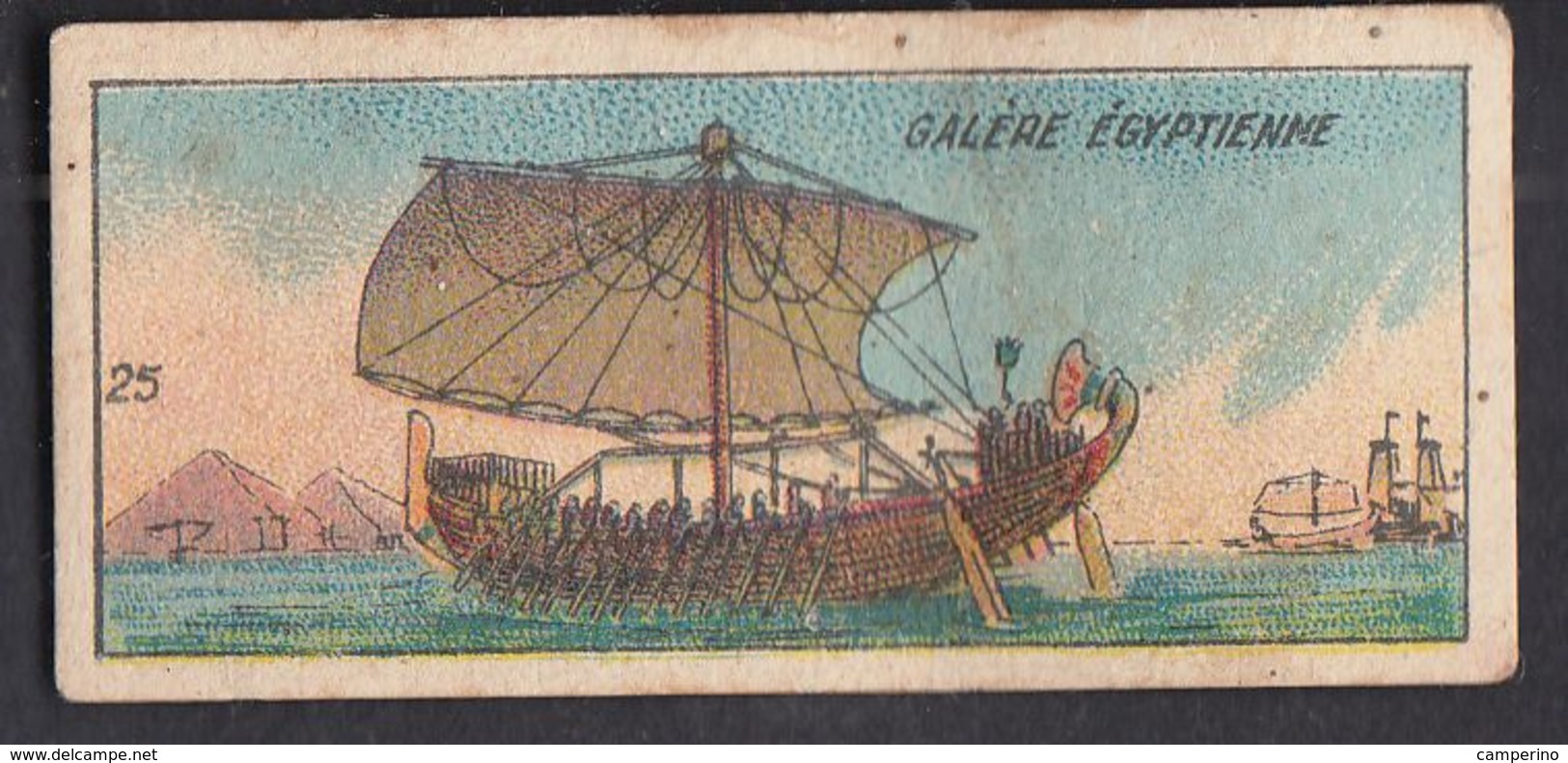 Galère Egyptienne Barque Navire Ancienne Petite Chromos Collectible Card Victoria - Victoria