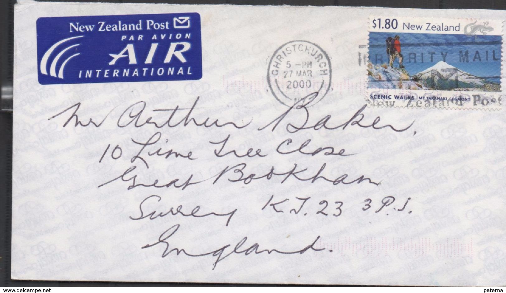 3182  Carta Aerea Christchurch 2000 - Covers & Documents