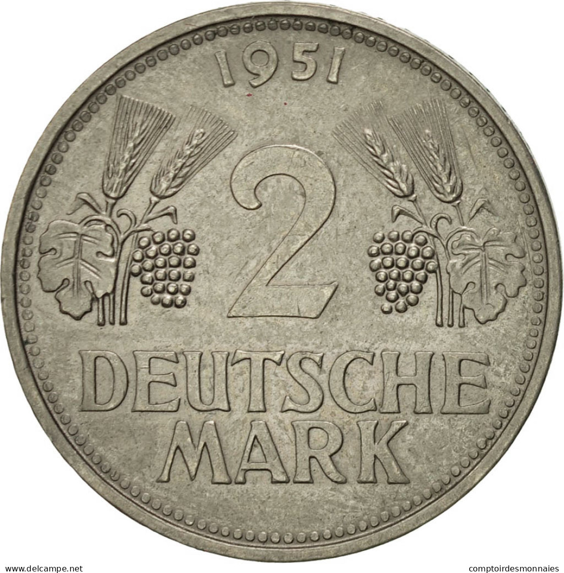 Monnaie, République Fédérale Allemande, 2 Mark, 1951, Munich, TTB+ - 2 Mark