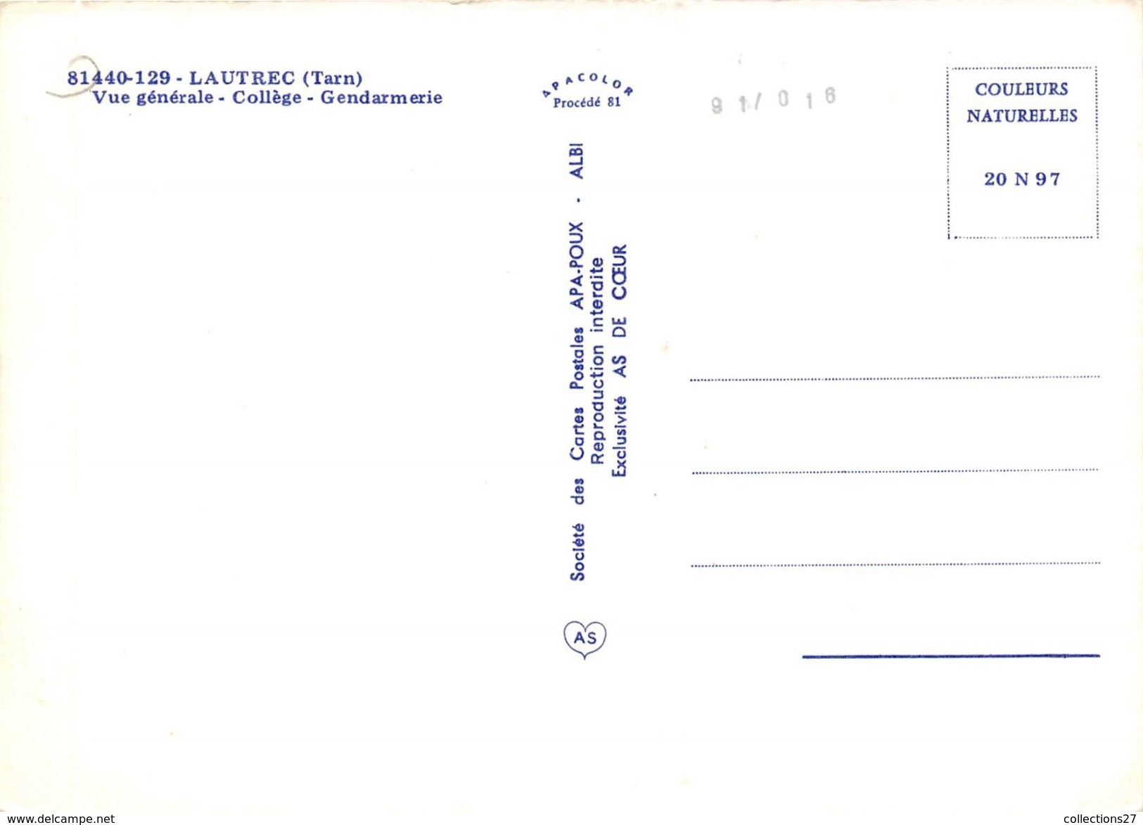 81-LAUTREC- VUE GENERALE -COLLEGE - GENDARMERIE - Lautrec