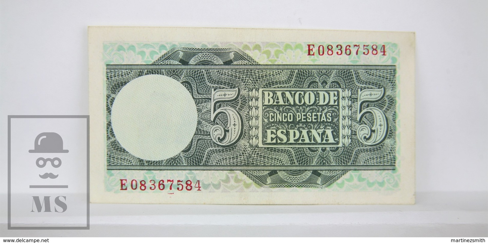 Spain/ España 5 Pesetas/ Ptas Spanish Banknote, Francisco Franco - Issued 1948, E Series - AU Quality - 5 Peseten
