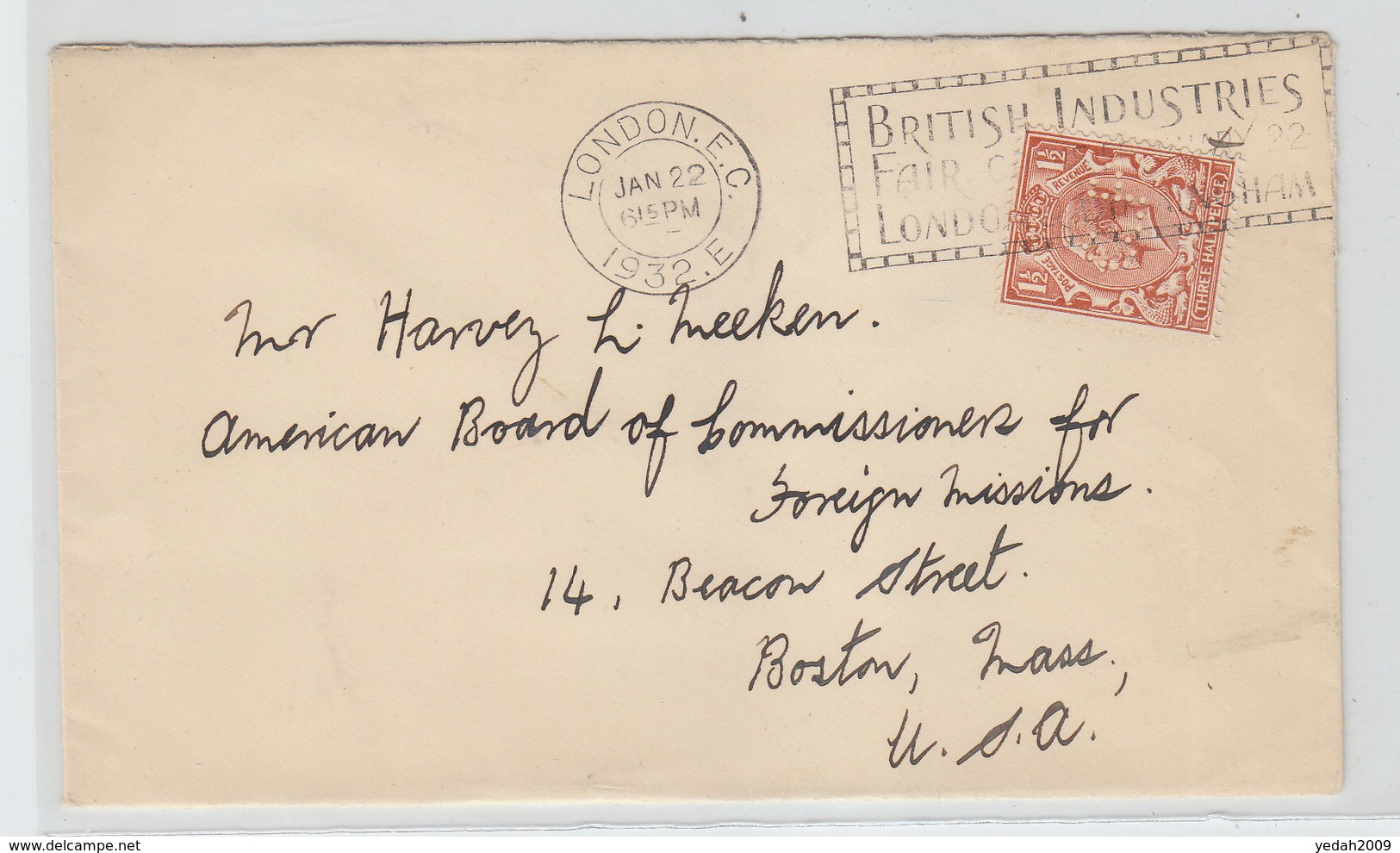 Great Britain BRITISH INDUSTRIES FAIR LONDON COVER 1932 SENT TO USA - Lettres & Documents