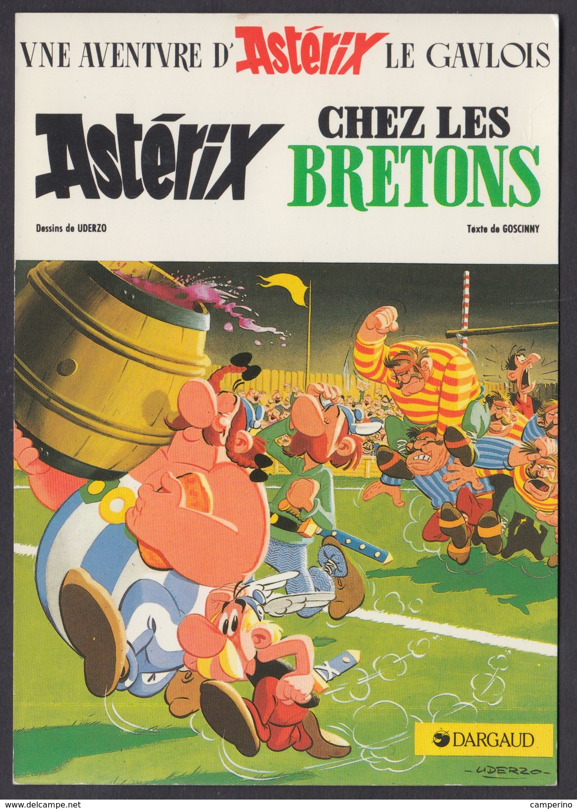 Série Asterix Uderzo " Asterix Chez Les Bretons " Carte Postale Postcard - Bandes Dessinées