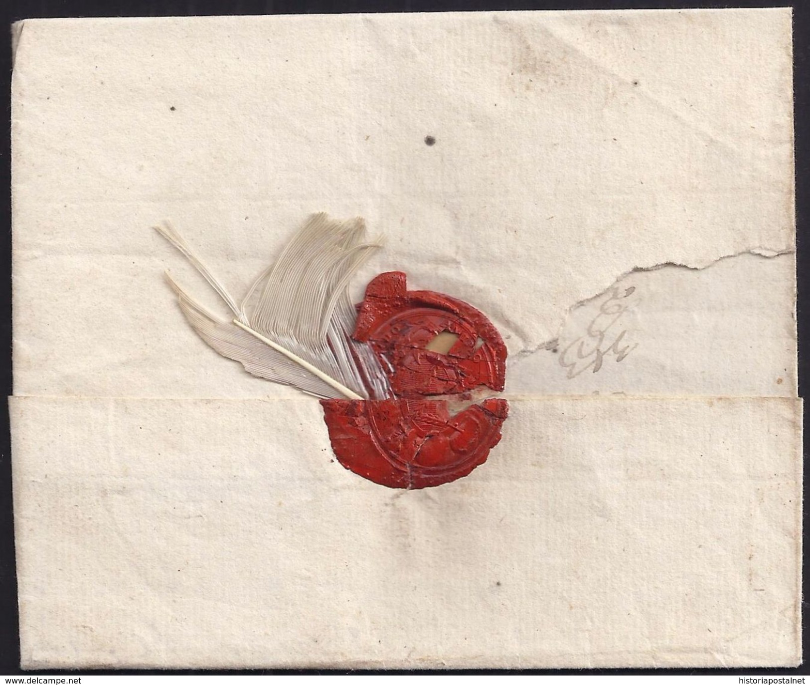 1784. CASTELHOHN TO OWAMBO - PER EXPRESS - WAX SEAL WITH WHITE FEATHER. - Otros & Sin Clasificación