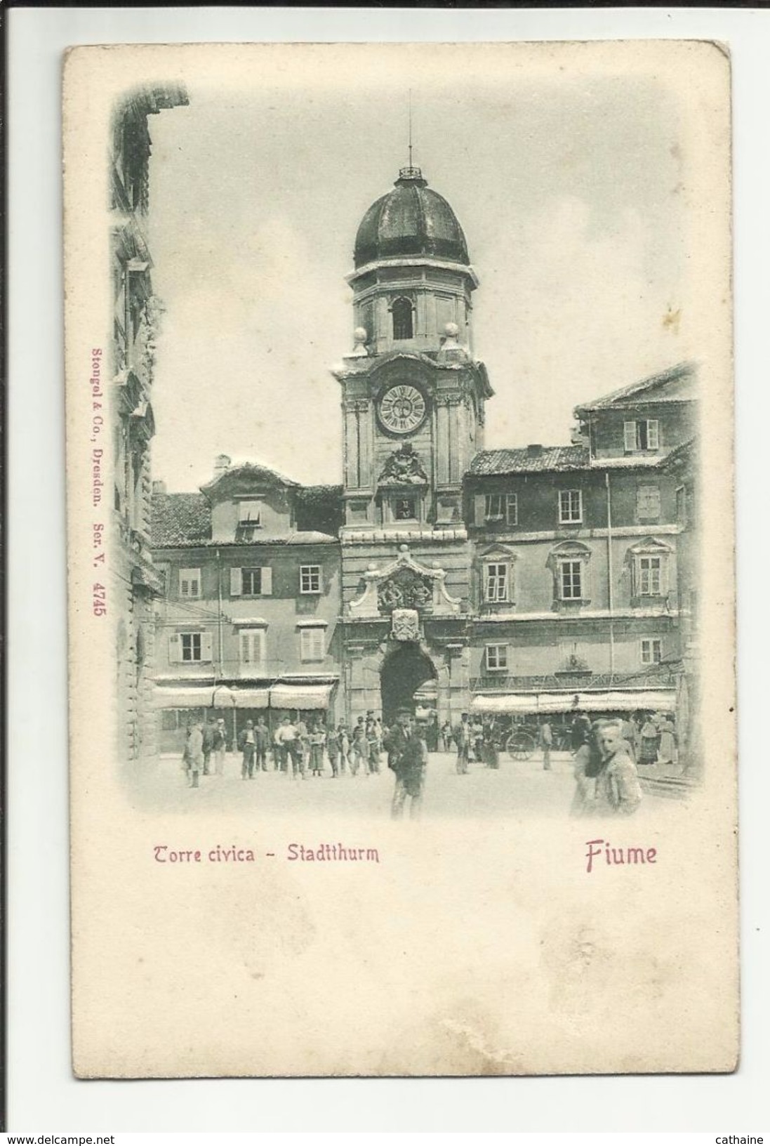 CROATIE . FIUME . TORRE CIVICA . STADTTHURM  . CARTE GAUFFREE - Croatie