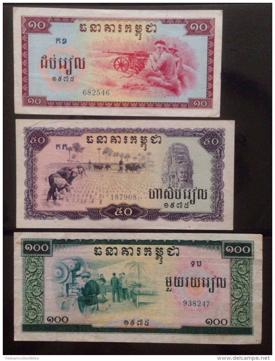 Full Set 7 Cambodia Cambodge Pol Pot Khmer Rouge Regime Banknotes 1975 - P#18-24 - Cambodja