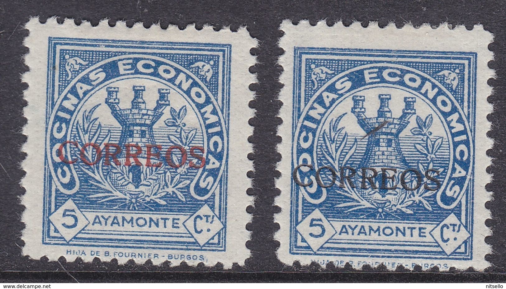 LOTE 2190   ///  (C080)  2 VIÑETAS AYAMONTE (HUELVA) Nº 4 Y 5 CATALOGO SOFIMA/FESOFI *MH - Spanish Civil War Labels