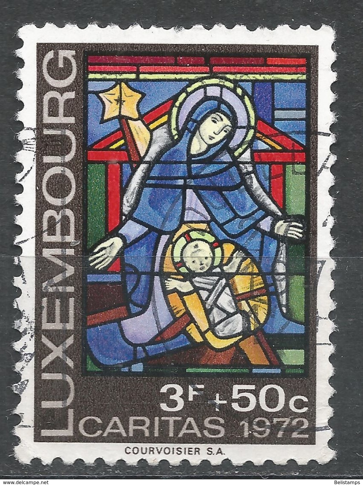 Luxembourg 1972. Scott #B289 (U) Stained Glass Window, Virgin Mother And Child, Vitrail - Gebruikt