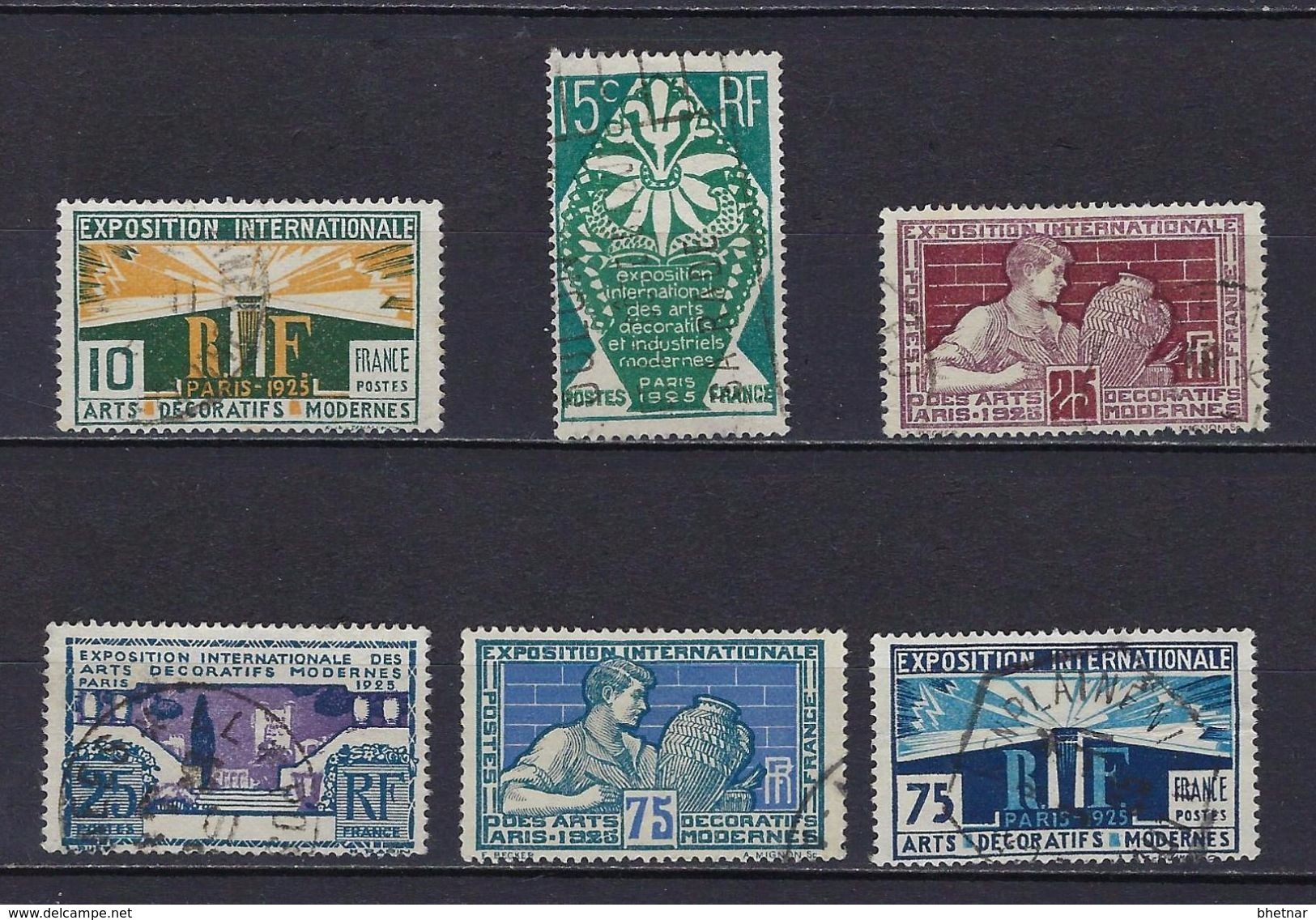 FR YT 210 à 215 " Expo Internationale Arts Décoratifs " 1924-25 Oblitéré - Used Stamps