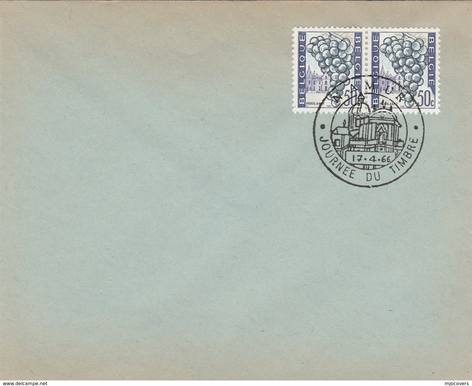 1966 NAMUR CATHEDRAL , STAMP DAY Event Cover BELGIUM,2x 50c Grapes Stamps Fruit Church Religion Christianity - Churches & Cathedrals