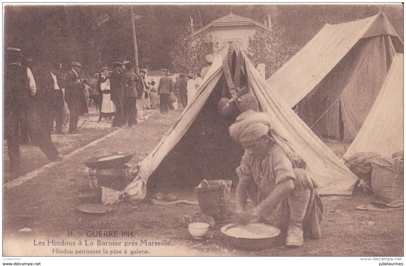 MARSEILLE  GUERRE DE 1914 LES HINDOUS LA BARASSE CPA BON ÉTAT - War 1914-18