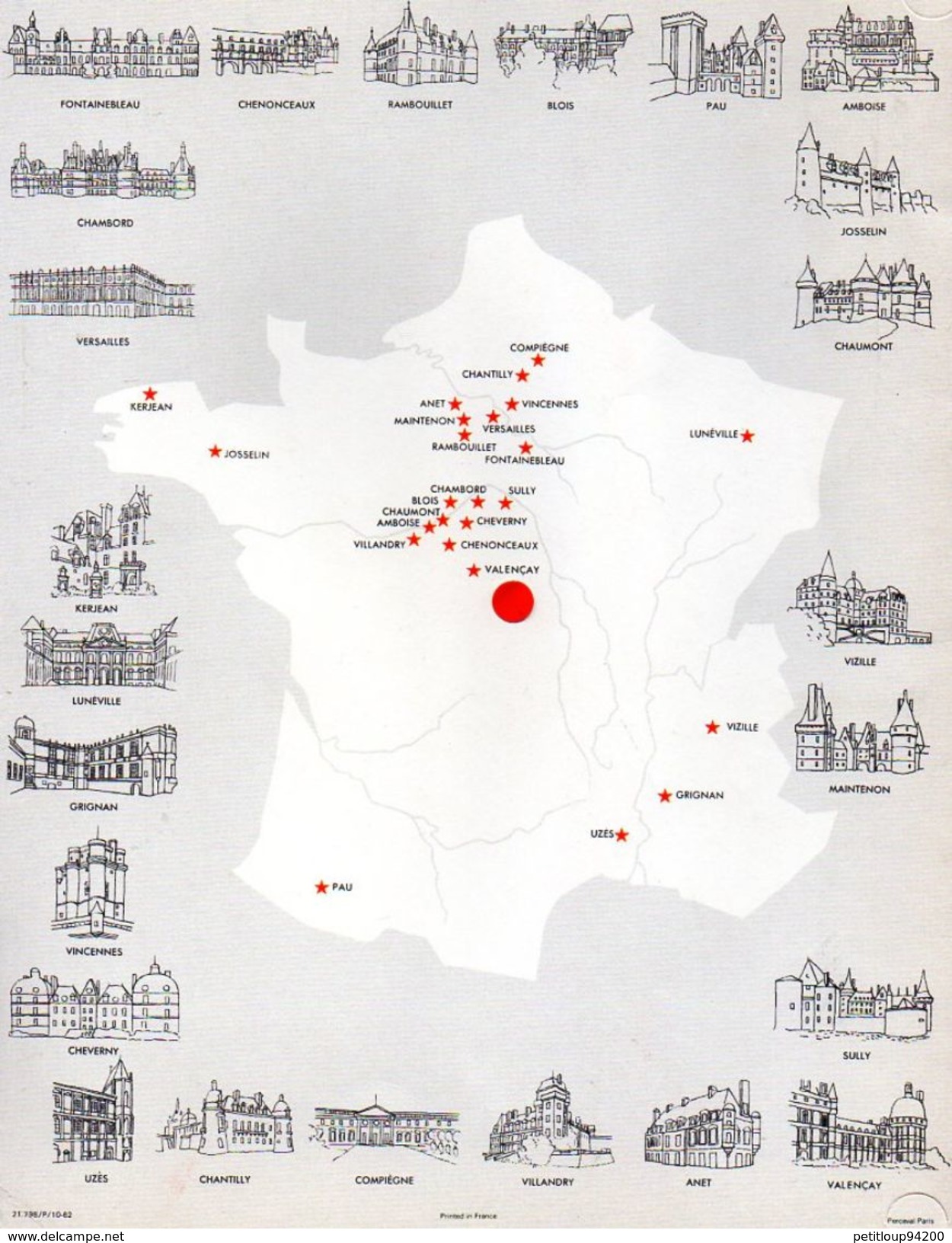 MENU AIR FRANCE Les Chateaux De France PAU  Paris-Montréal  VOL SPECIAL INSTITUT FRANCE-CANADA  Octobre1963 - Menu Cards