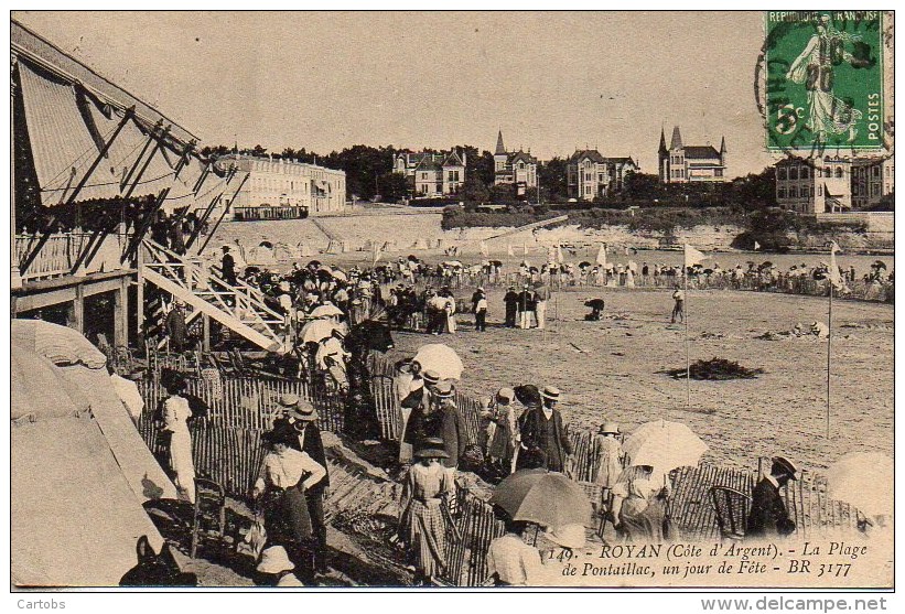 17 ROYAN  La Plage De&uml;Pontaillac, Un Jour De Fête - Royan