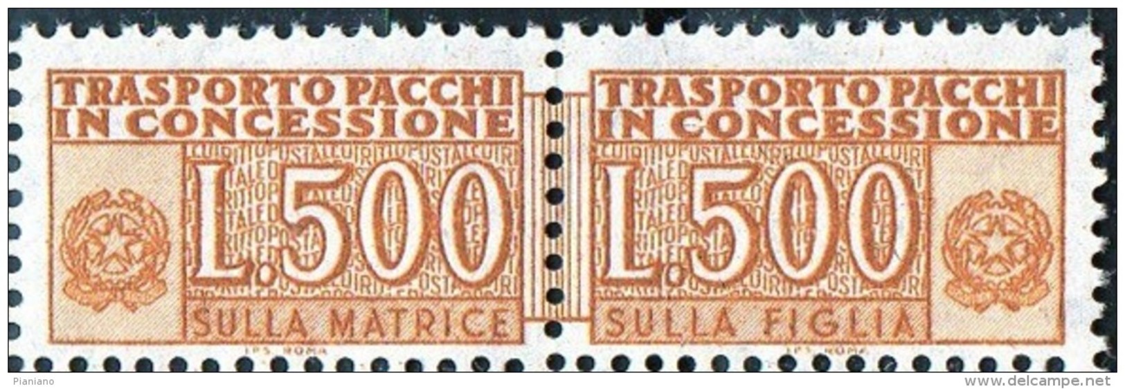 PIA - ITA - Specializzazione : 1977 :  Pacchi In Concessione £ 500   - (SAS 19/II  - CAR 37) - Paquetes En Consigna