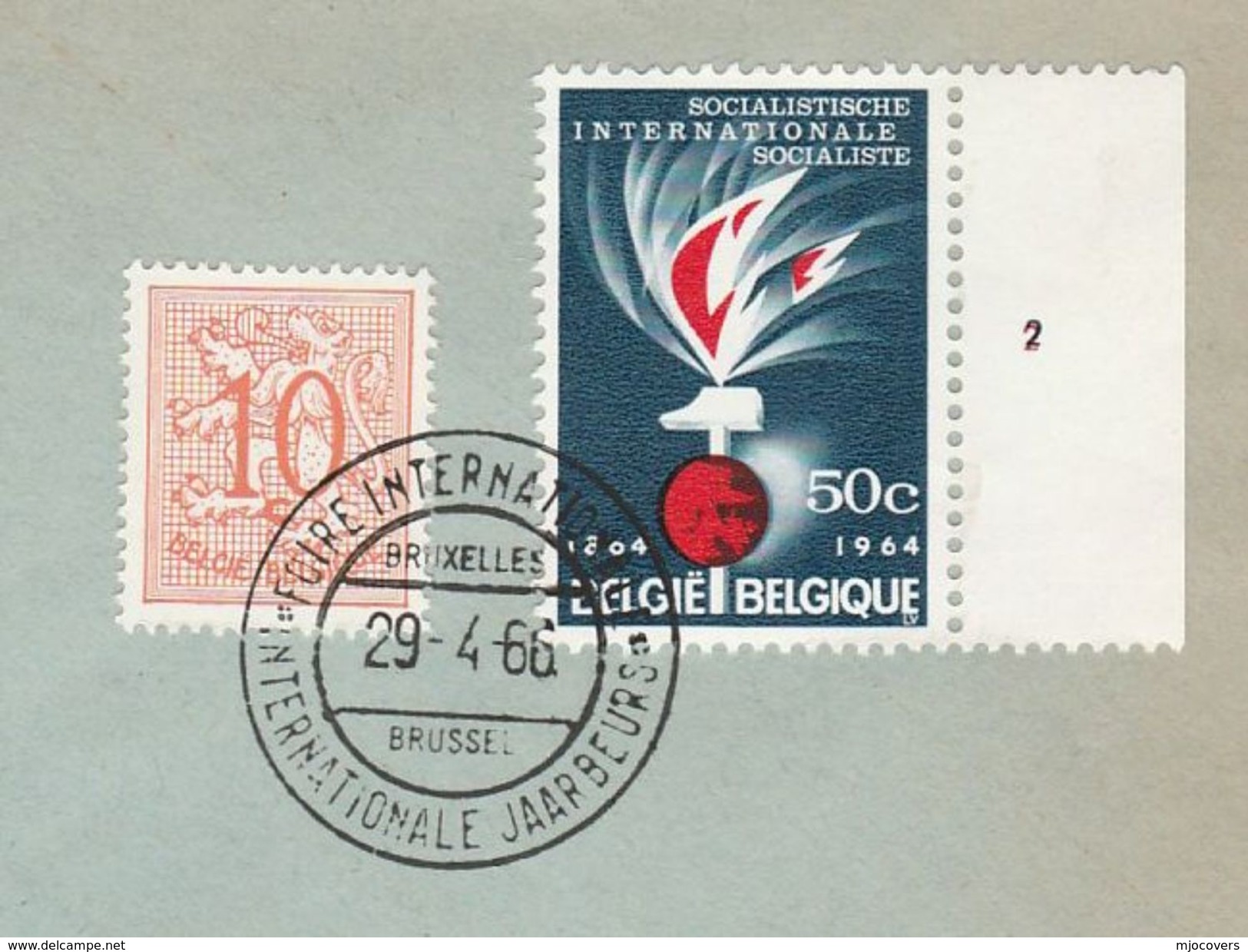 1966 BELGIUM COVER EVENT Pmk  BRUSSELS INTERNATIONAL FAIR , Stamps Socialist Socialism Politics - Covers & Documents