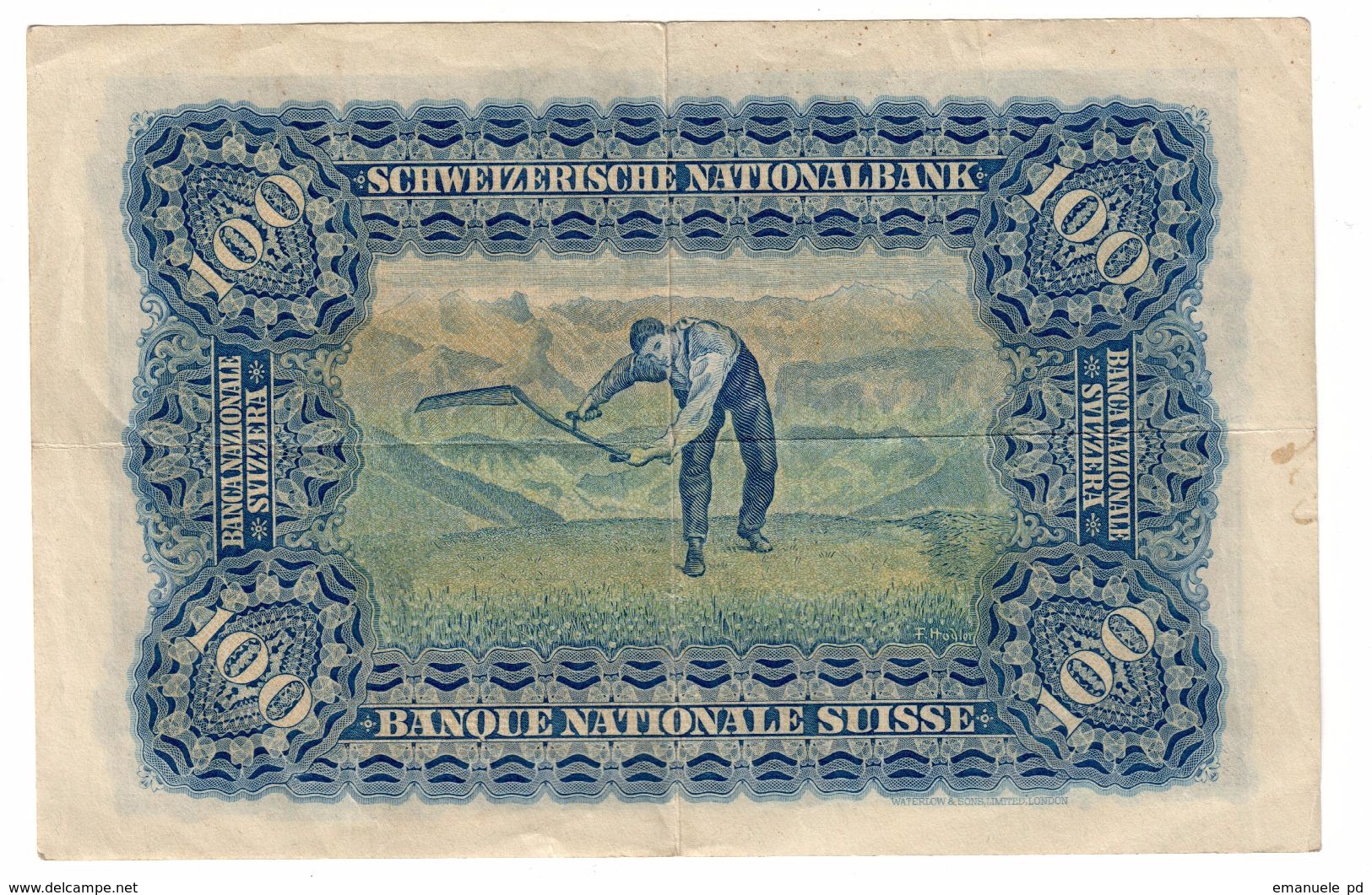 Switzerland 100 Francs 07/10/1943 - Svizzera