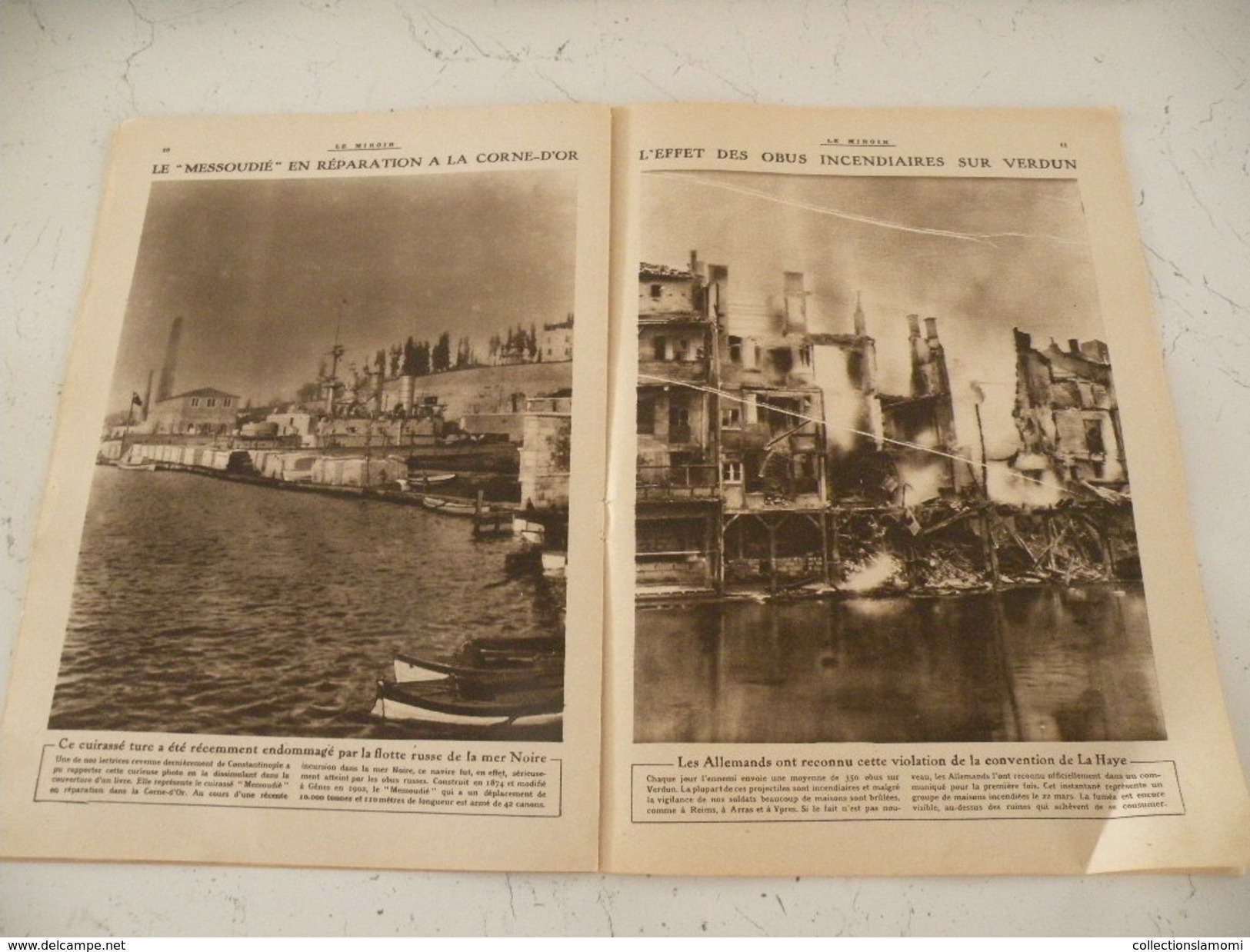 Le Miroir Guerre 1914/1918> Journal N°124 >9.4.1916 > Le Front De Verdun, Obus Incendiaires Sur Verdun - Weltkrieg 1914-18