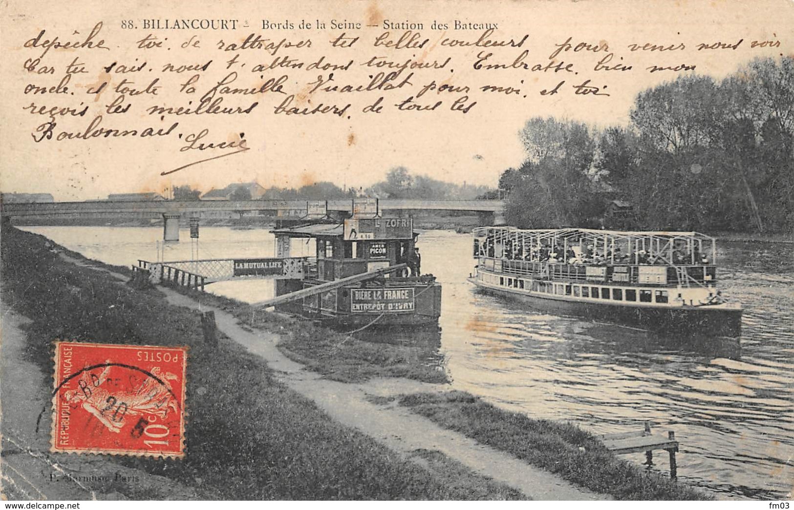 Boulogne Billancourt Pub Bière De France Ivry Et Bière Grutli (sur Bateau) - Boulogne Billancourt