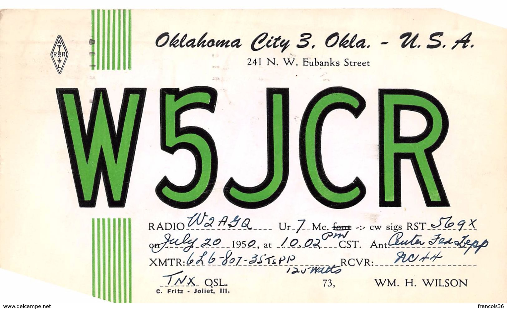 Lot 15 Cartes QSL USA Oklahoma Hamilton Little Rock New Orleans Etc Canada Amateur Radio Station - Bon état - Radio Amateur