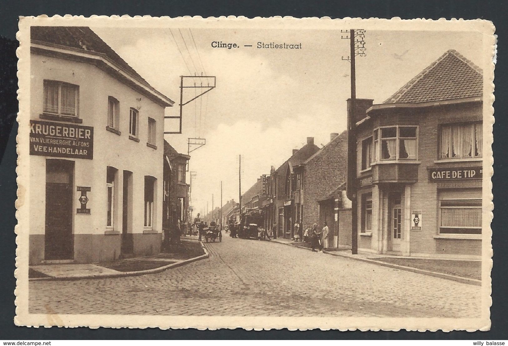 +++ CPA - Pays Bas - CLINGE - Statiestraat - Café    // - Sint-Gillis-Waas