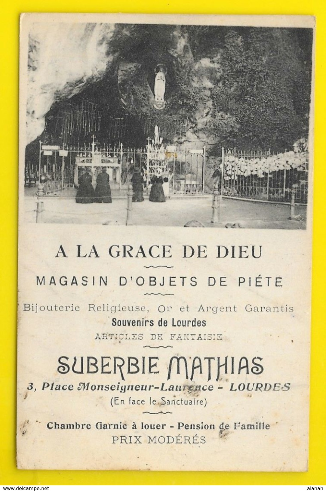 LOURDES Rare CP Publicitaire Suberbie Place Mgr Laurence () Hautes Pyrénées (65) - Lourdes