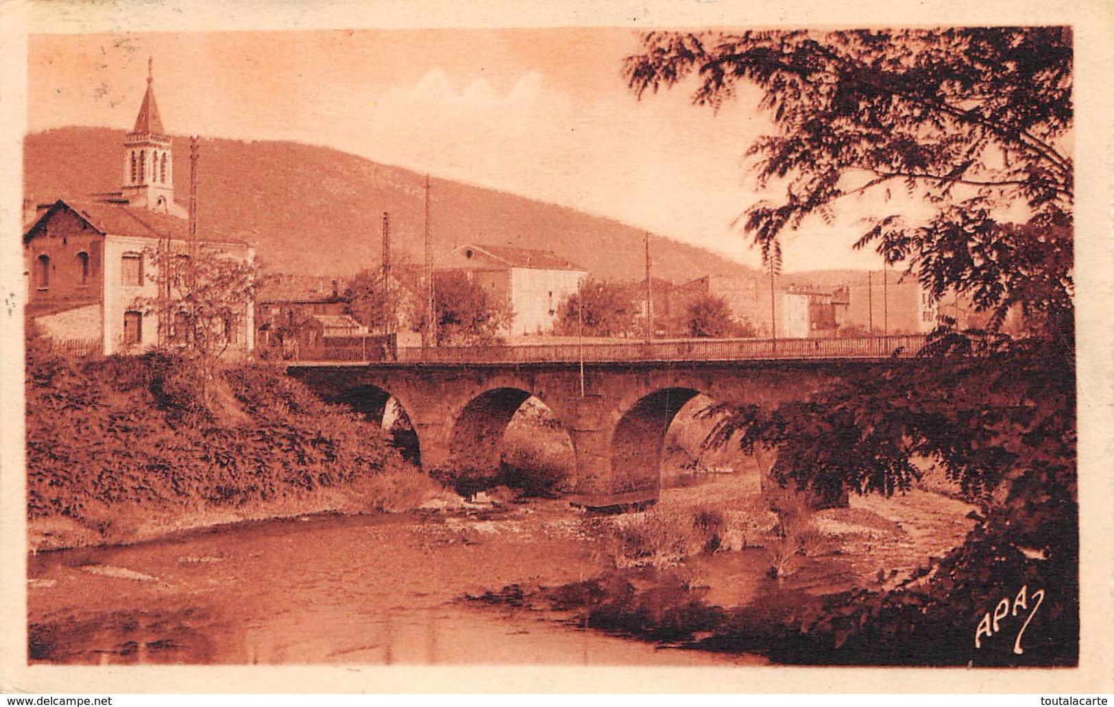 CPSM 30 BESSEGES LA CEZE ET LE PONT 1940 - Bessèges