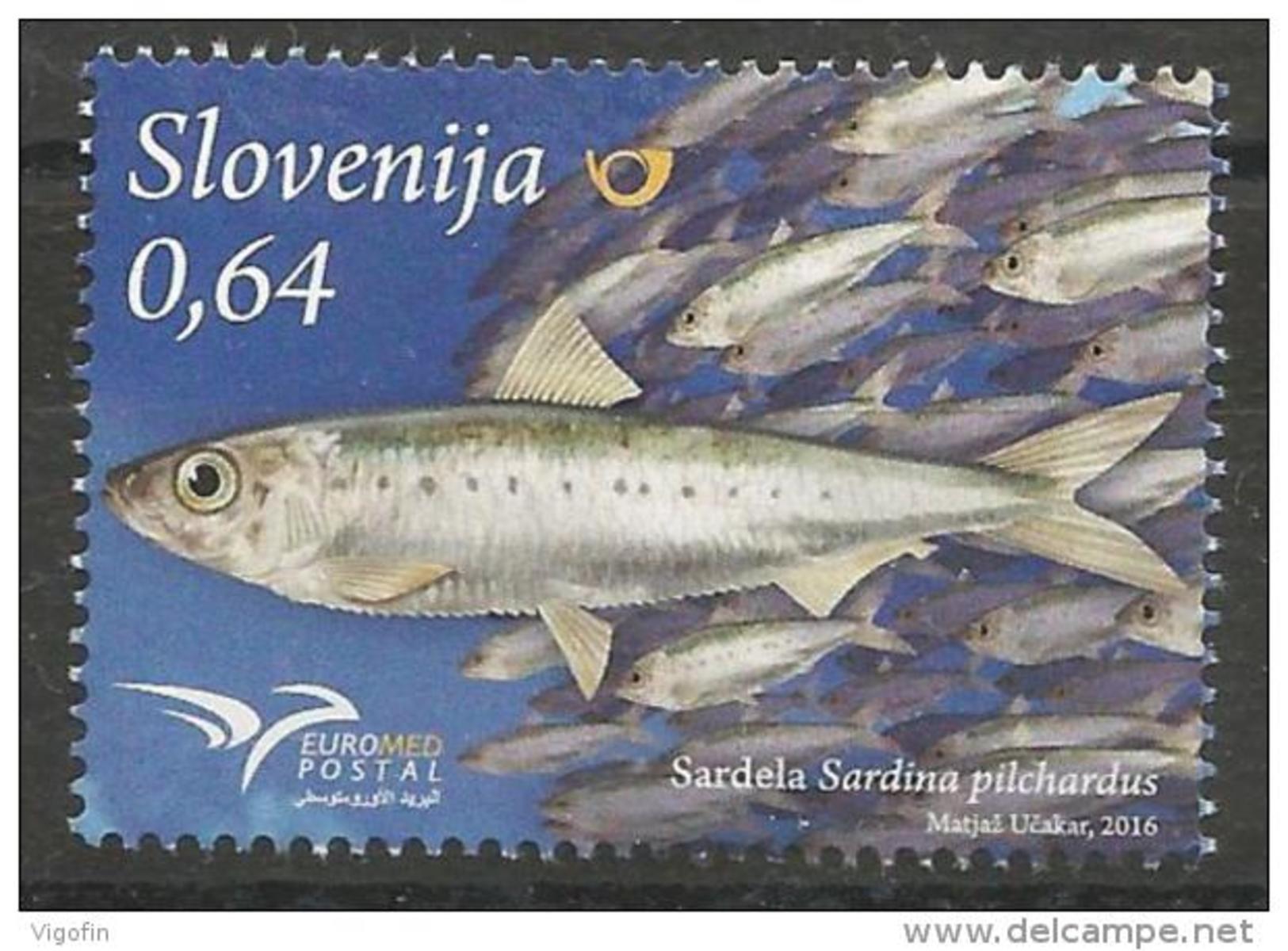 SI 2016-20 EUROMED FISH, SLOVENIA, 1 X 1v, MNH - Slowenien