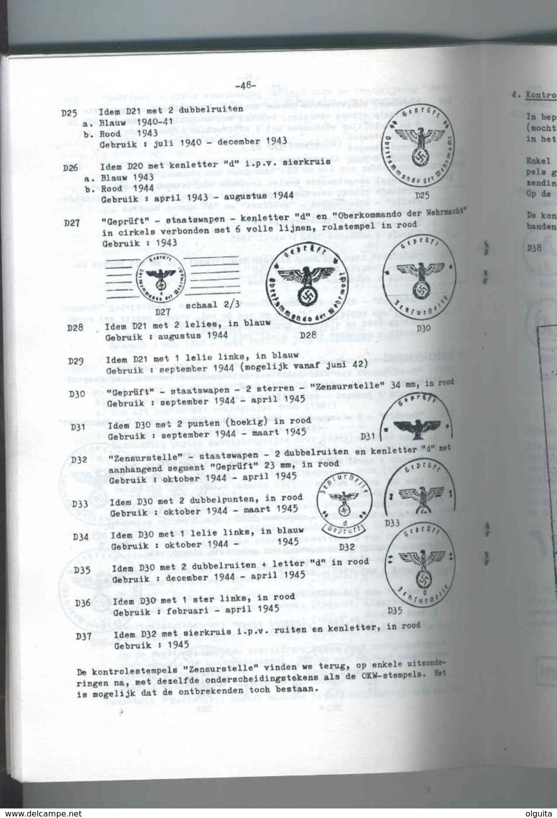 LIVRE Duitse Censuurmerken Op Burgerlijke Briefwisseling 1939/45 , Par A. Weylandt ,103 P., 1980 -- 15/138A - Militärpost & Postgeschichte