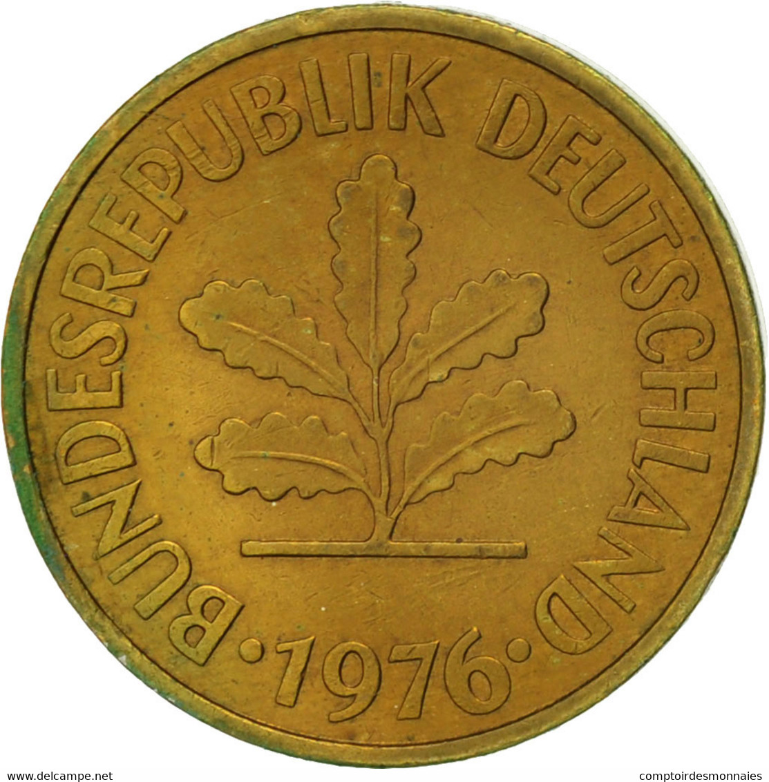 Monnaie, République Fédérale Allemande, 5 Pfennig, 1976, Hambourg, TTB, Brass - 5 Pfennig
