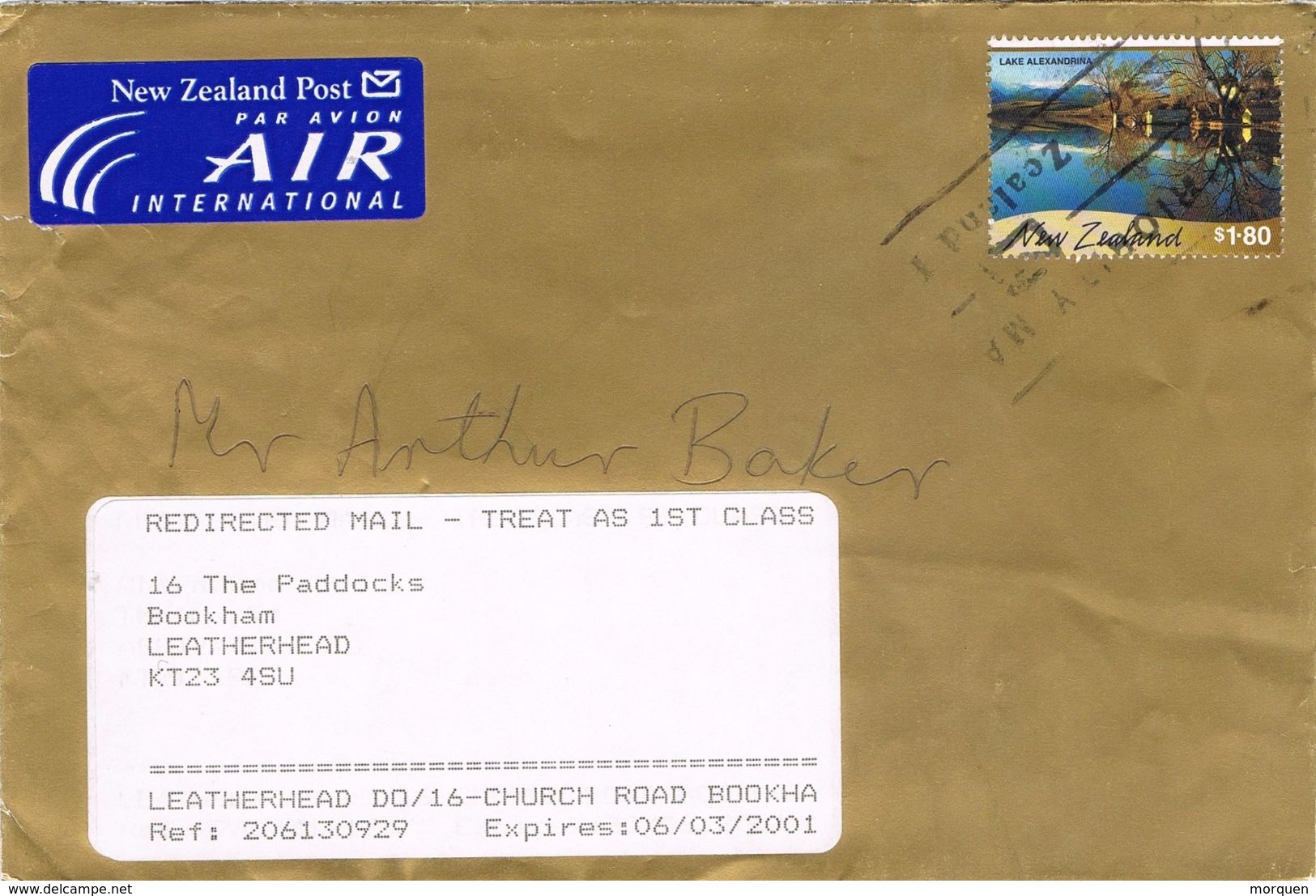 25784. Carta Aerea CHRISTCHURCH (New Zaealnad) 2001. Stamp Lake Alexandrina - Covers & Documents