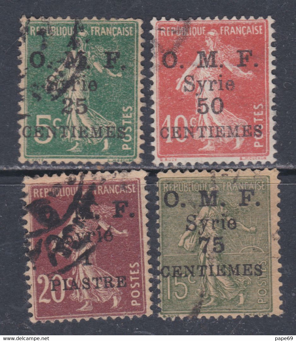 Syrie N° 57 / 60  O Timbres De France Surchargés : Les 4 Valeurs Oblitérations Moyennes Sinon TB - Oblitérés