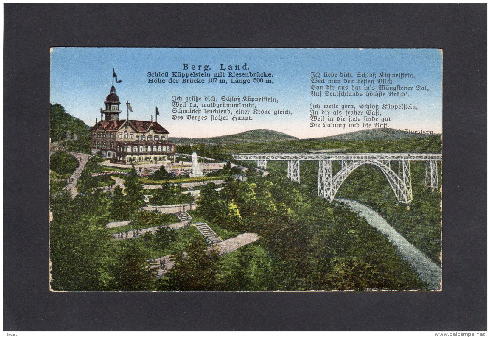 72737    Germania,   Berg. Land.,  Schloss Kuppelstein Mit  Riesenbrucke,  VG  1932 - Remscheid