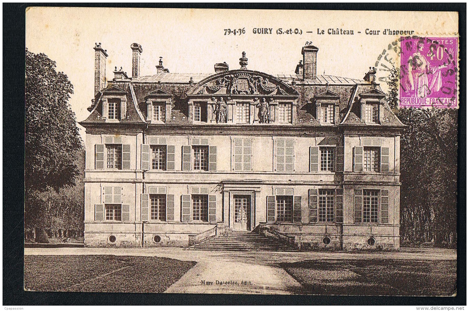 GUIRY -95- ( Set O) Le Chateau Cour D'honneur - Paypal Sans Frais  - CPSM- Paypal Sans Frais - Guiry En Vexin