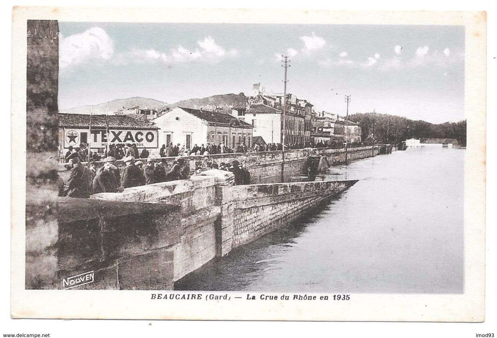 30 - Beaucaire - La Crue Du Rhône En 1935 - Ed. NOUVEN Colorisée - Beaucaire