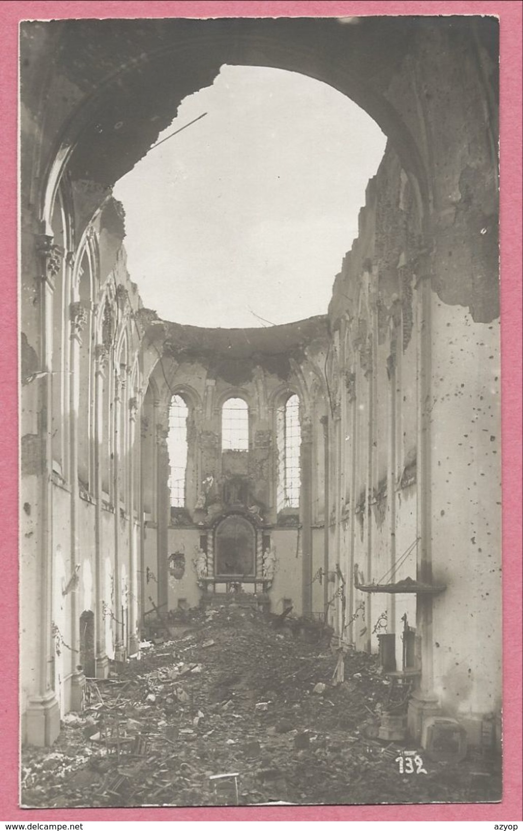Belgique - ZONNEBEKE - Carte Photo Allemande -  Foto - Eglise Intérieur - Guerre 14/18 - Zonnebeke