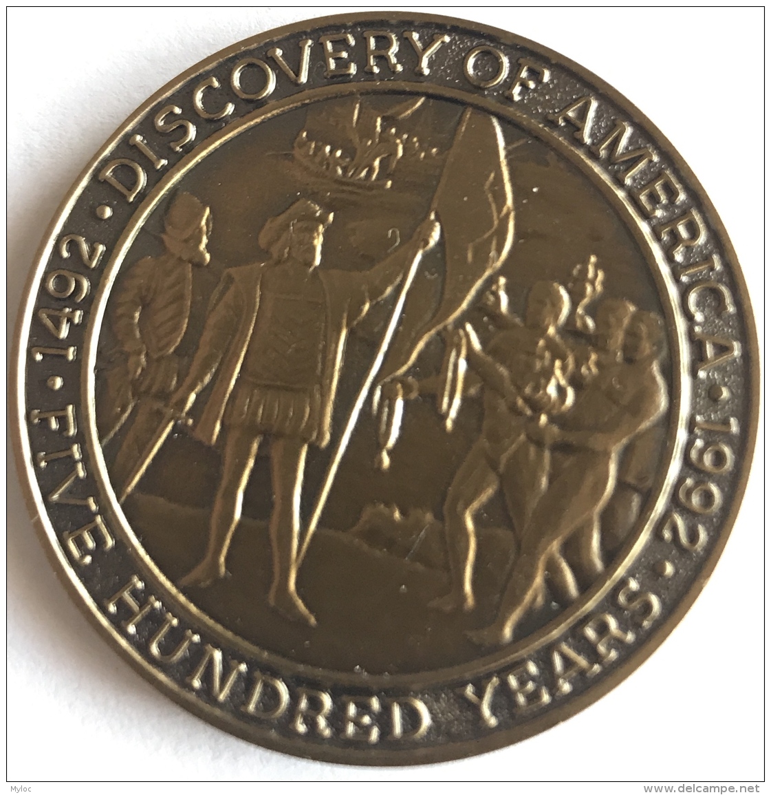 Médaille. Medaille. Christophe Columbus Quincentennial 1492 - 1992. 37 Mm - Andere & Zonder Classificatie