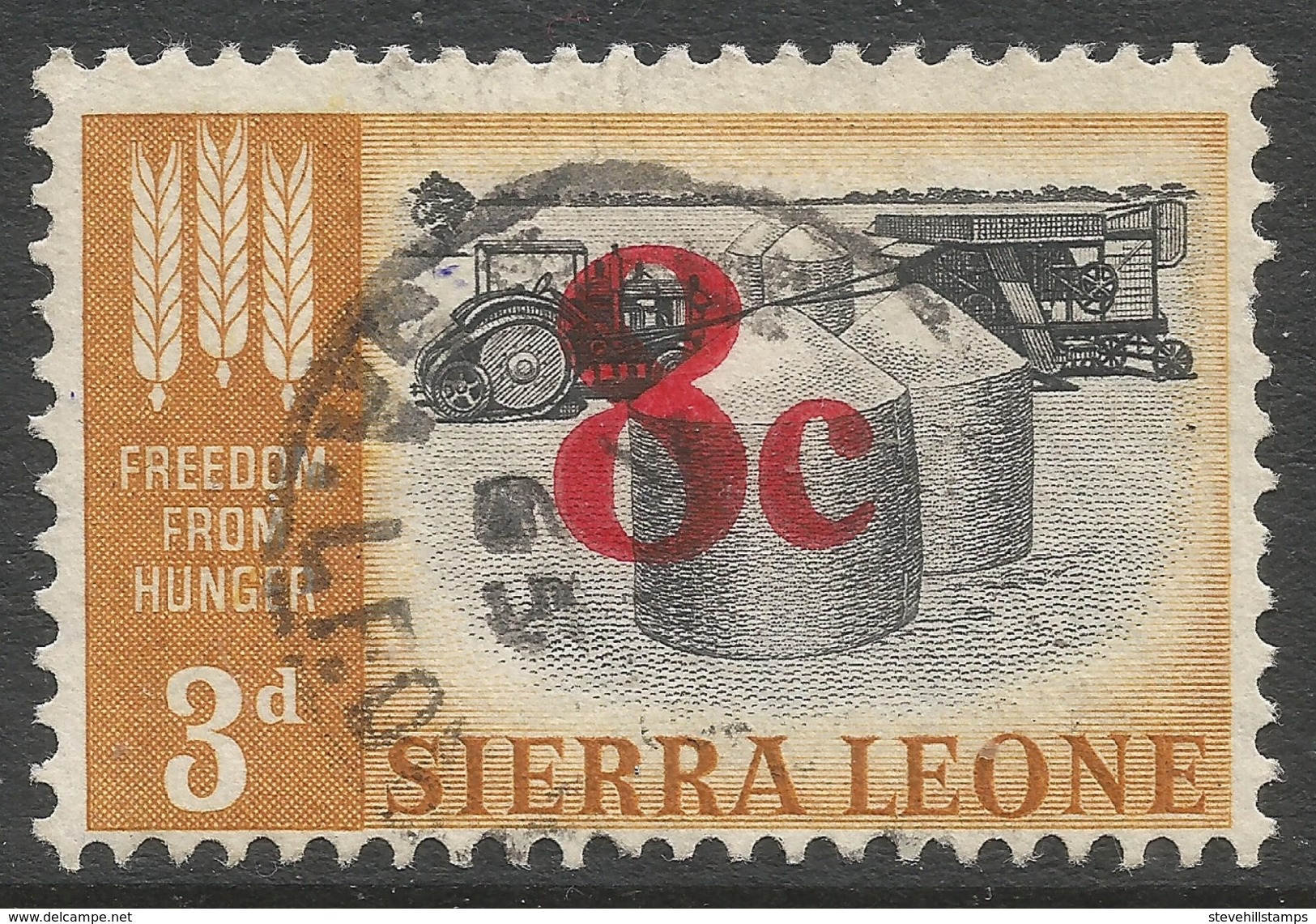 Sierra Leone. 1964-66 Decimal Currency Surcharges. 8c On 3d Used. SG 317 - Sierra Leone (1961-...)