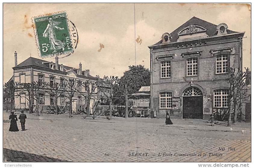 Bernay   27:    Ecole Communale Et Théatre    (voir Scan) - Bernay