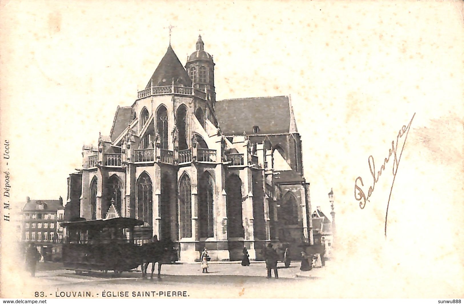 Louvain - Eglise Saint-Pierre (tram Tramway Chevaux, 1903) - Leuven