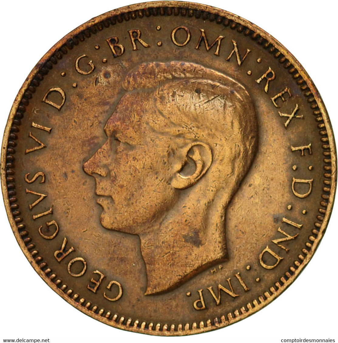 Monnaie, Grande-Bretagne, George VI, Farthing, 1948, TTB, Bronze, KM:843 - B. 1 Farthing