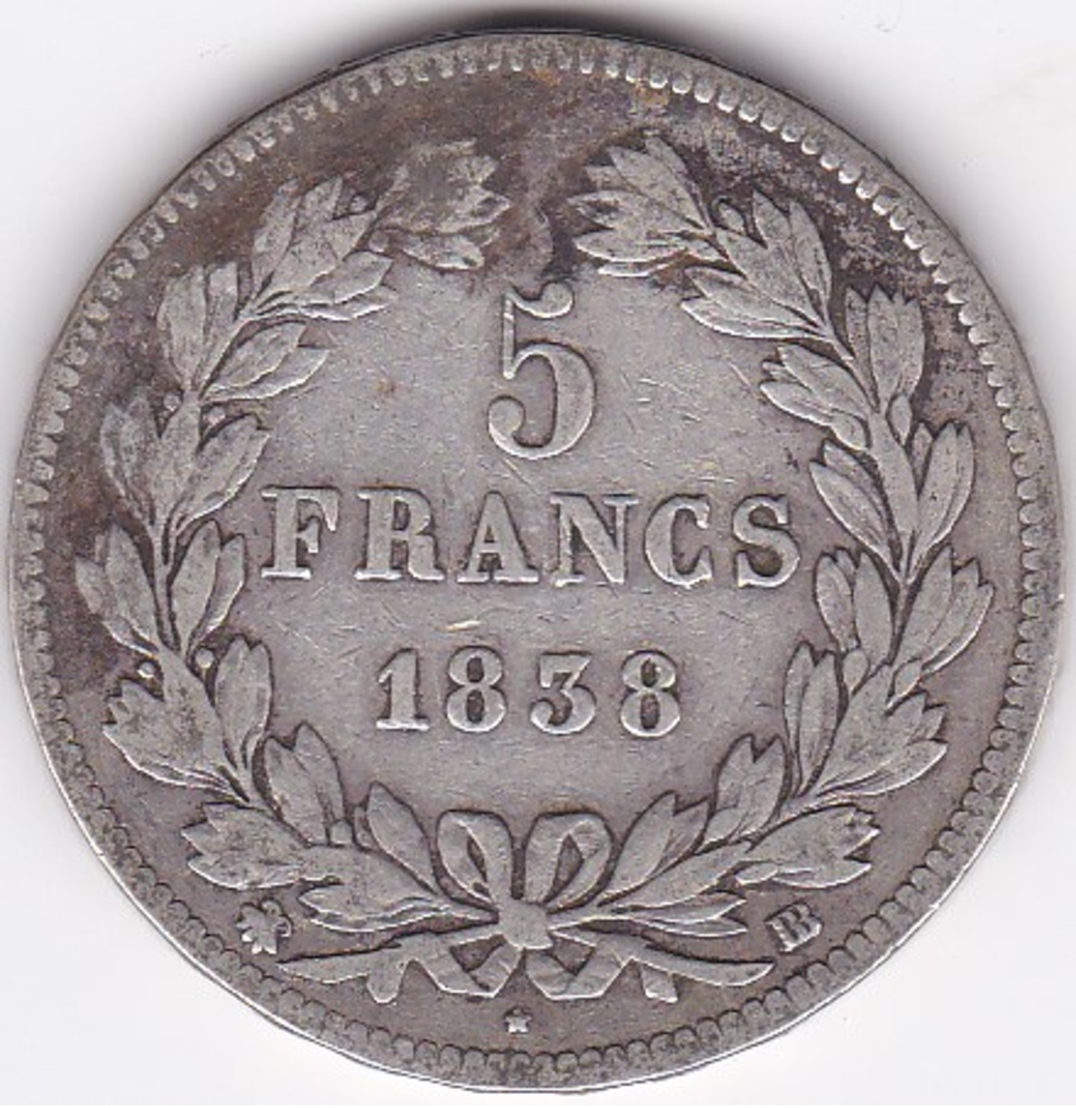 5 FRANCS LOUIS PHILIPPE I 1838 BB STRASBOURG - Other & Unclassified