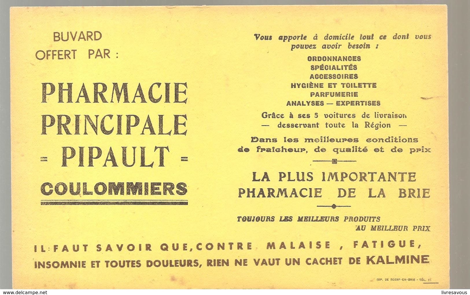 Buvard Pharmacie Principale PIPAULT à Coulommiers - Produits Pharmaceutiques