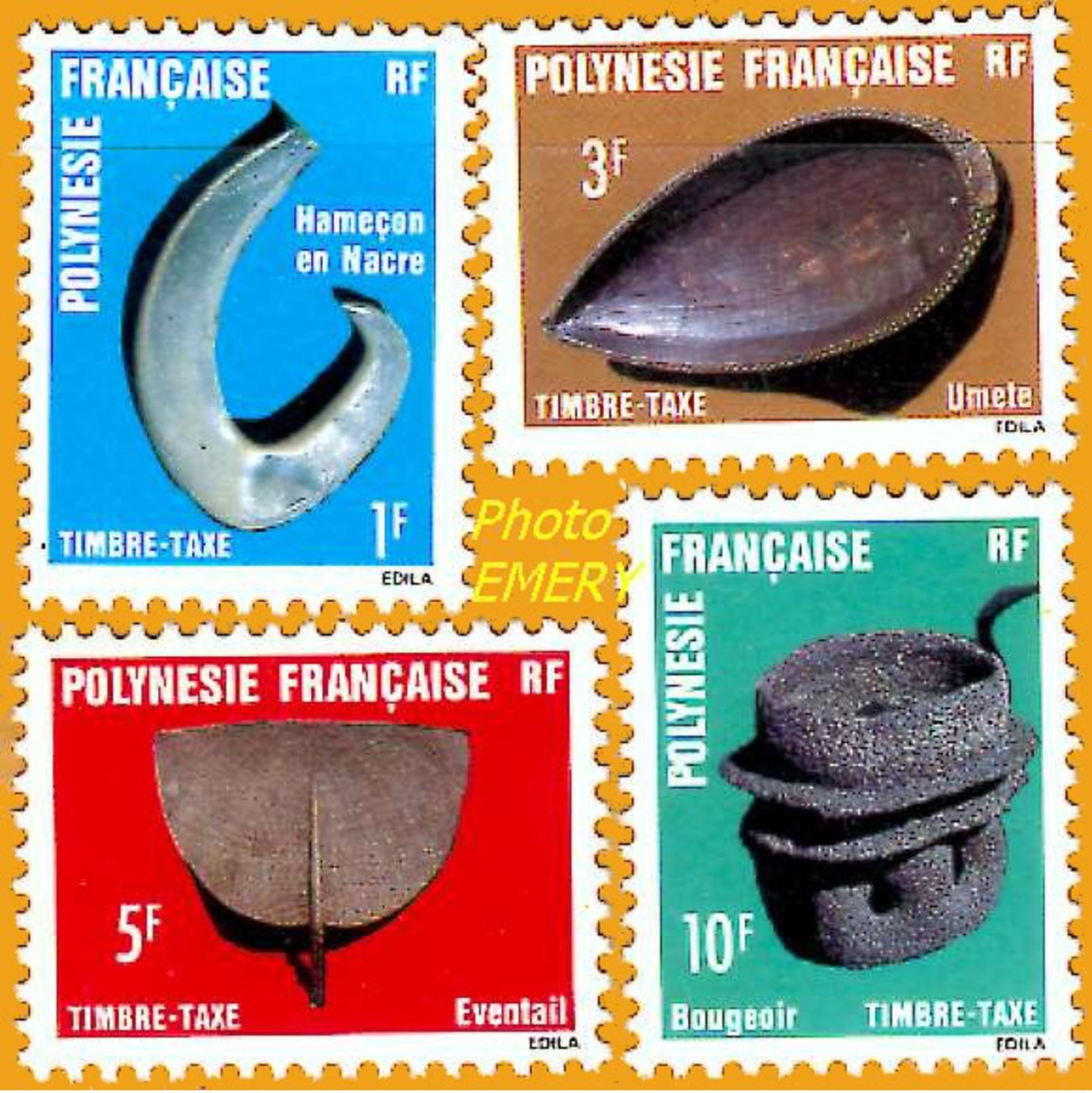 Polynésie **LUXE 1984 Taxe 4 à 7 Série 4v - Timbres-taxe