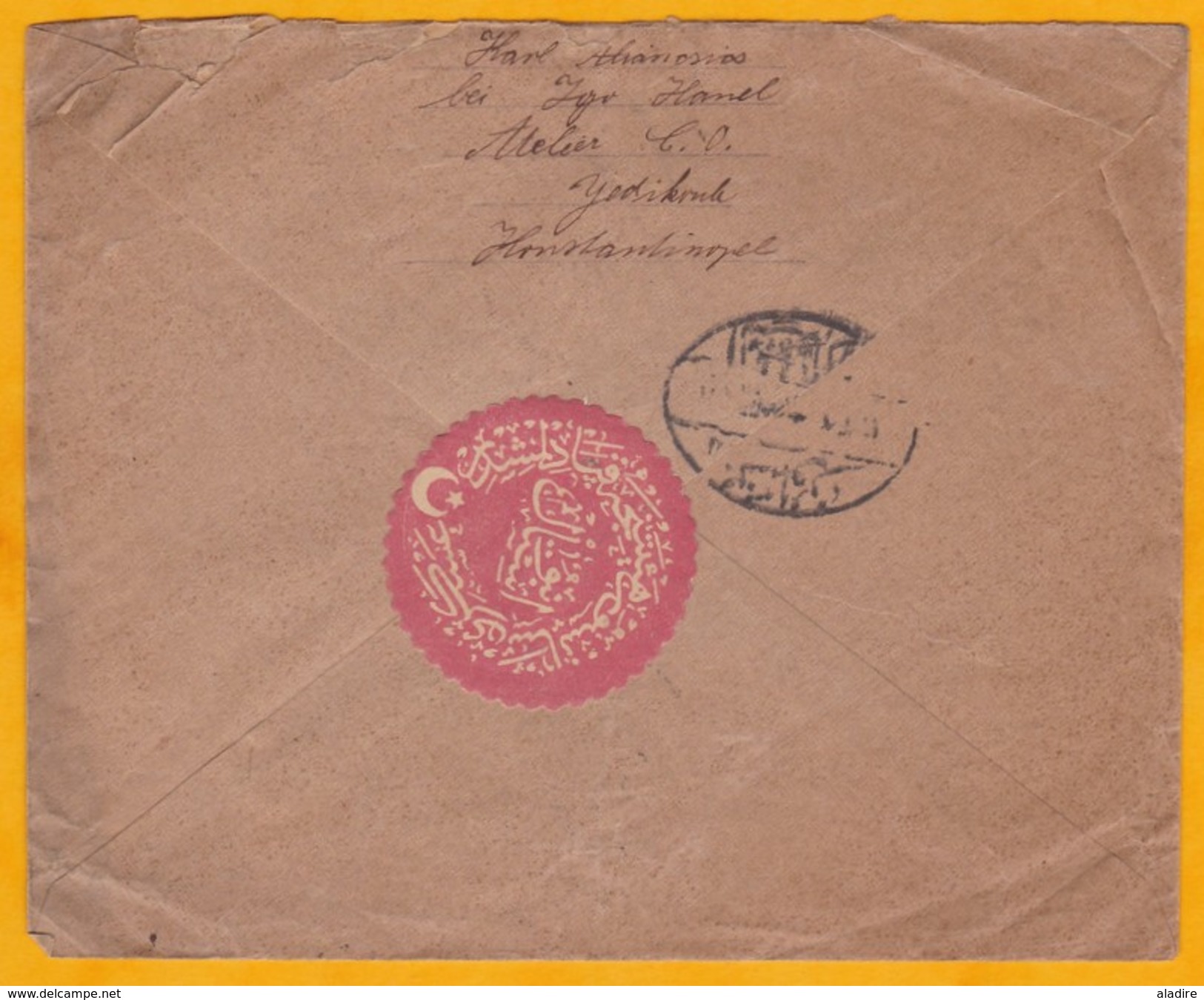 Circa 1918 - Enveloppe De Constantinople, Empire Turc Vers Vienne, Autriche - Timbres Surchargés - Lettres & Documents