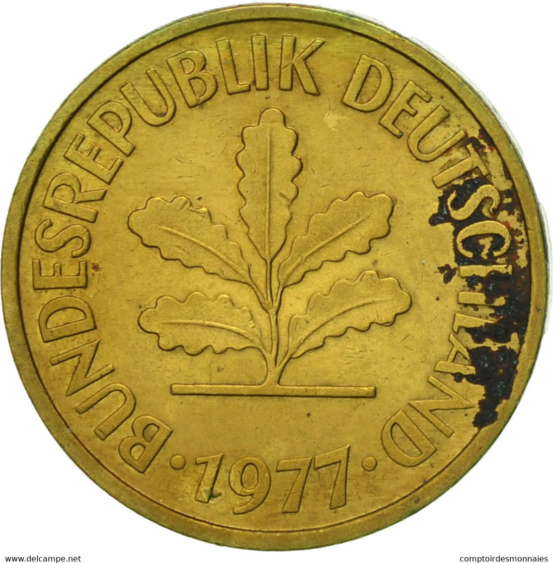 Monnaie, République Fédérale Allemande, 5 Pfennig, 1977, Stuttgart, TTB - 5 Pfennig