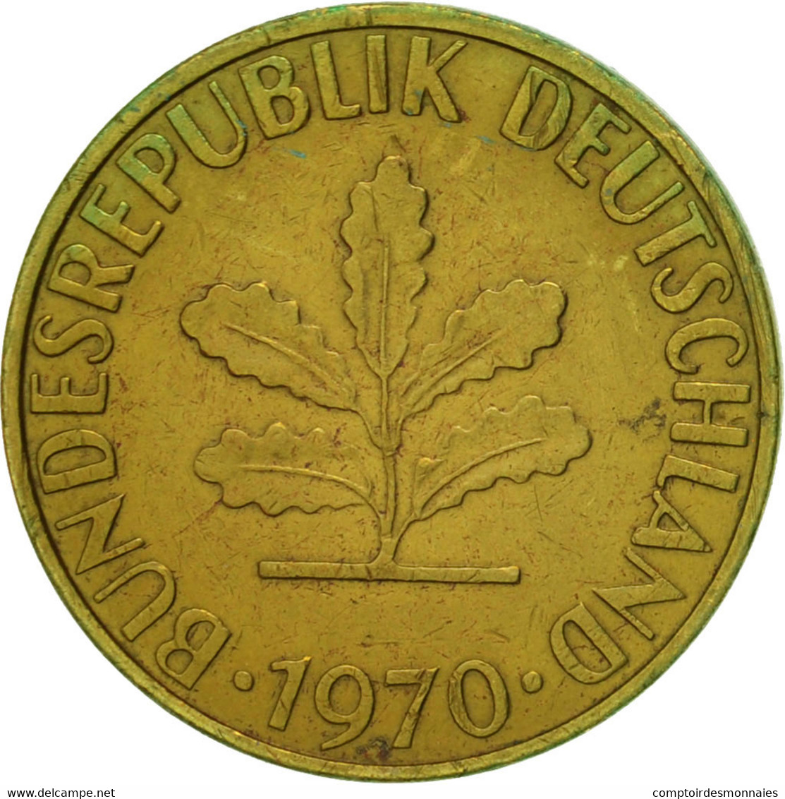 Monnaie, République Fédérale Allemande, 5 Pfennig, 1970, Hambourg, TTB, Brass - 5 Pfennig
