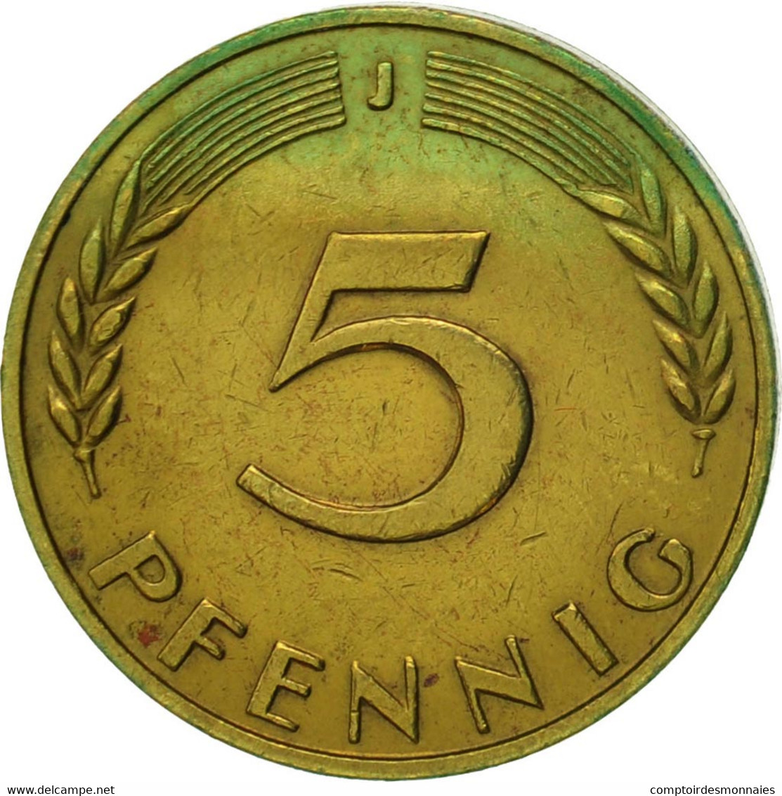 Monnaie, République Fédérale Allemande, 5 Pfennig, 1970, Hambourg, TTB, Brass - 5 Pfennig