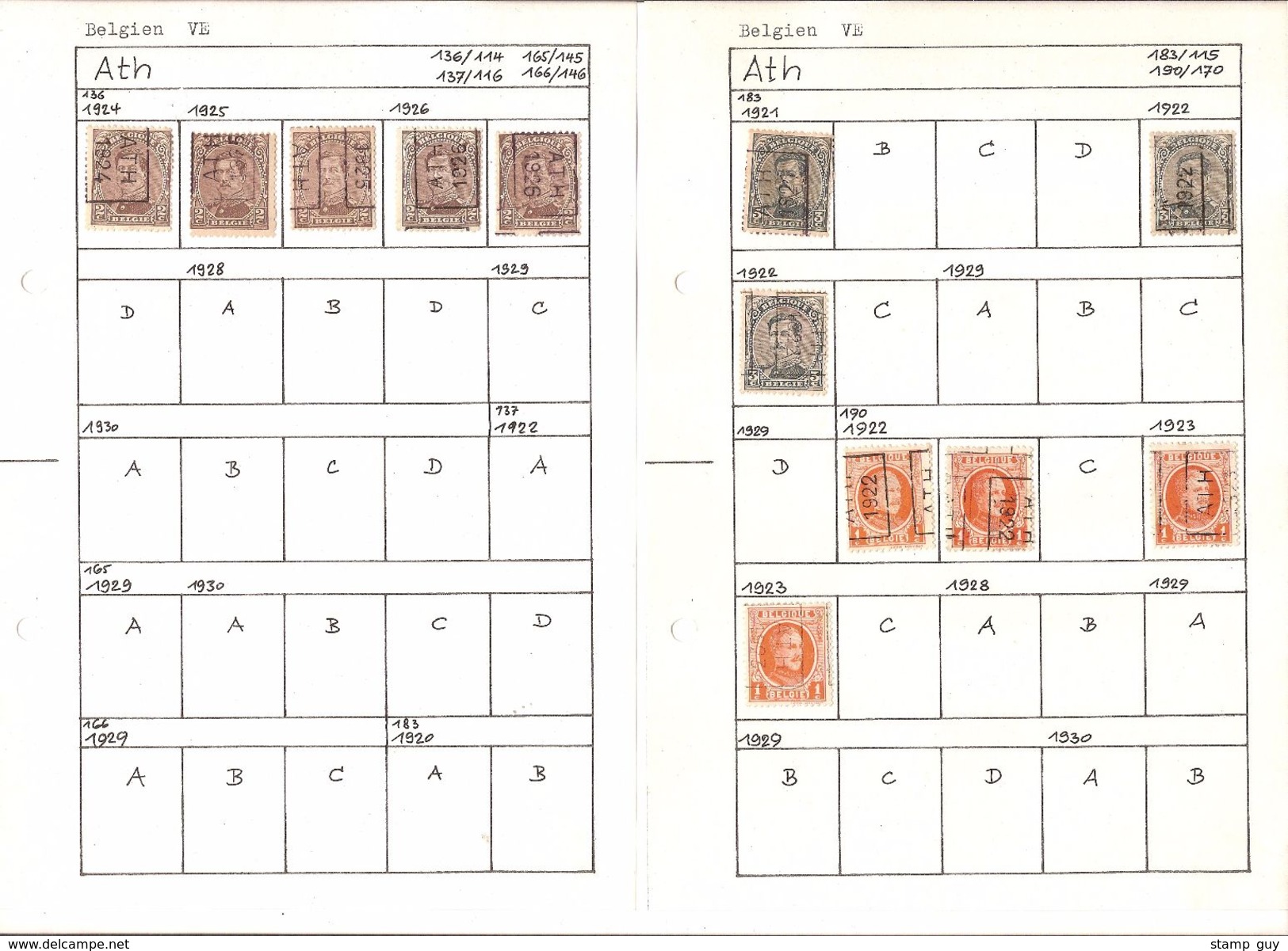 Lot Voorafgestempeld ATH (+ 50 X) Met PELLENS / ALBERT I / HOUYOUX En HERALDIEKE LEEUW ; Staat Zie 4 Scans ! LOT 131 - Other & Unclassified