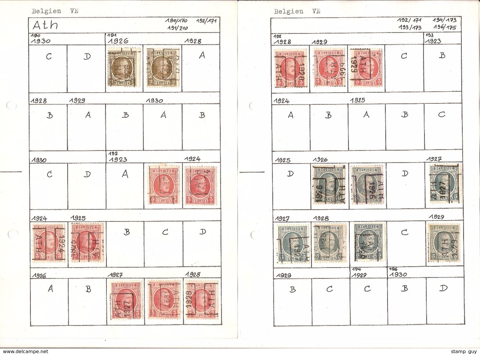 Lot Voorafgestempeld ATH (+ 50 X) Met PELLENS / ALBERT I / HOUYOUX En HERALDIEKE LEEUW ; Staat Zie 4 Scans ! LOT 131 - Other & Unclassified