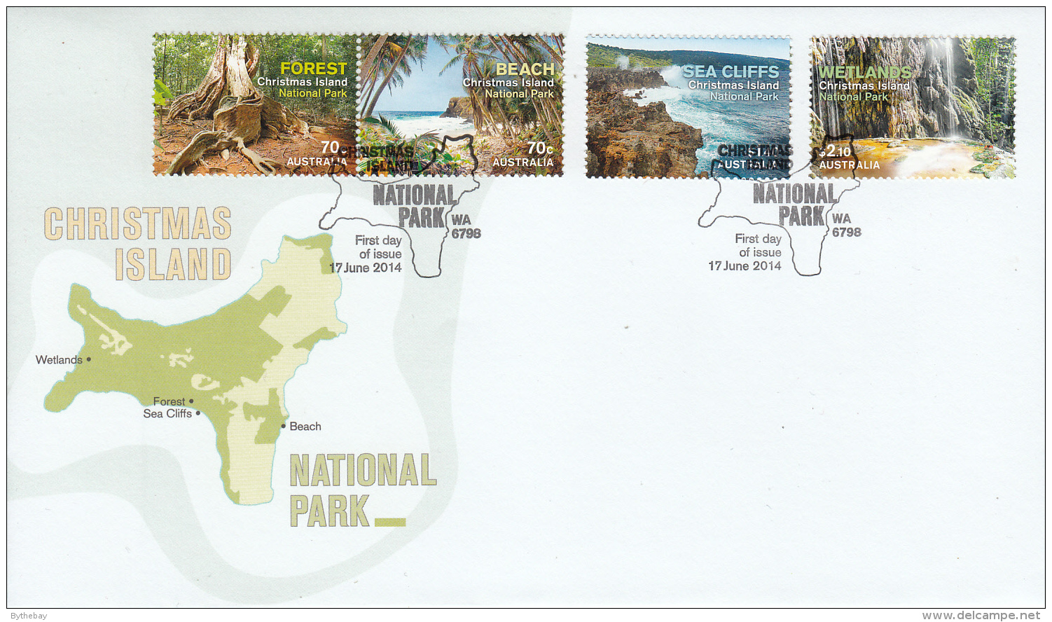 Christmas Island 2014 FDC Set Of 4 Scenic Views Of Christmas Island National Park - Geografia